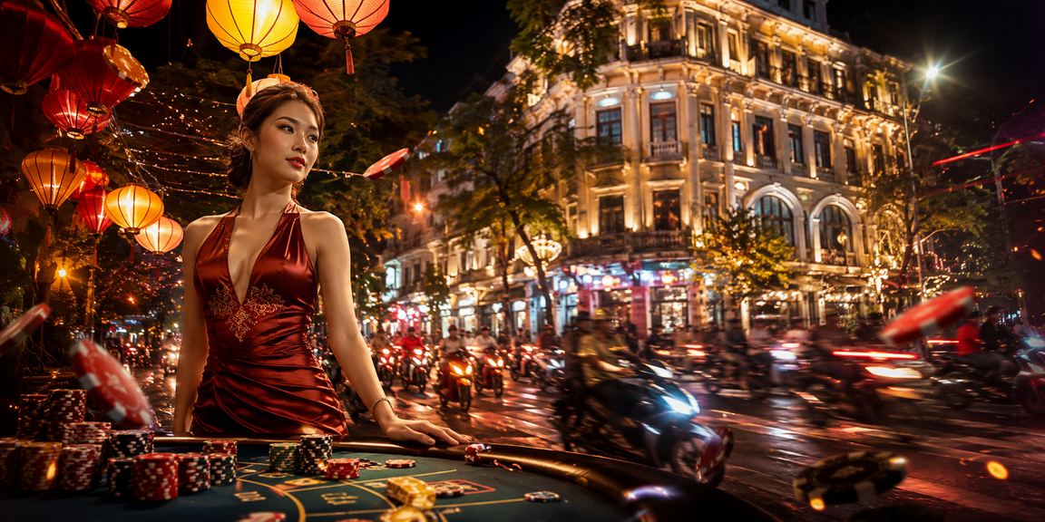 Cảnh cá cược casino tại Hà Nội về đêm